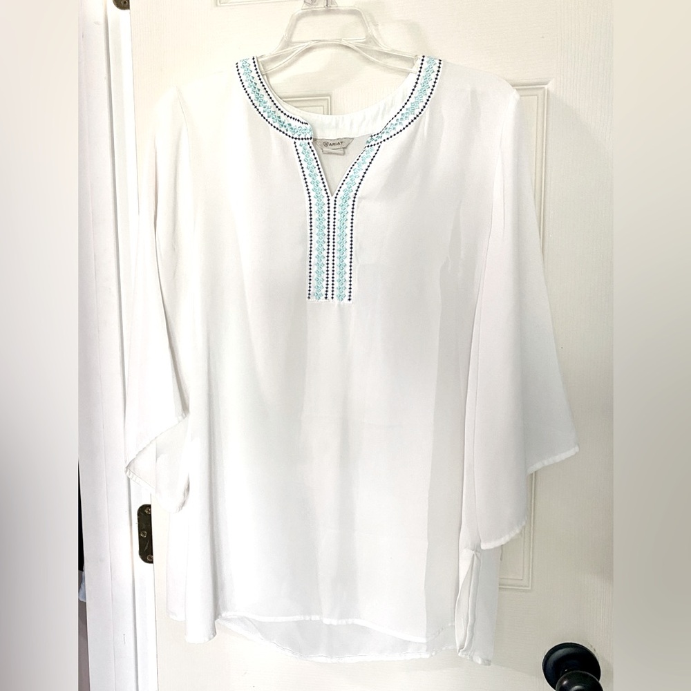 Ariat Sheer Women’s Top, Size Small, White